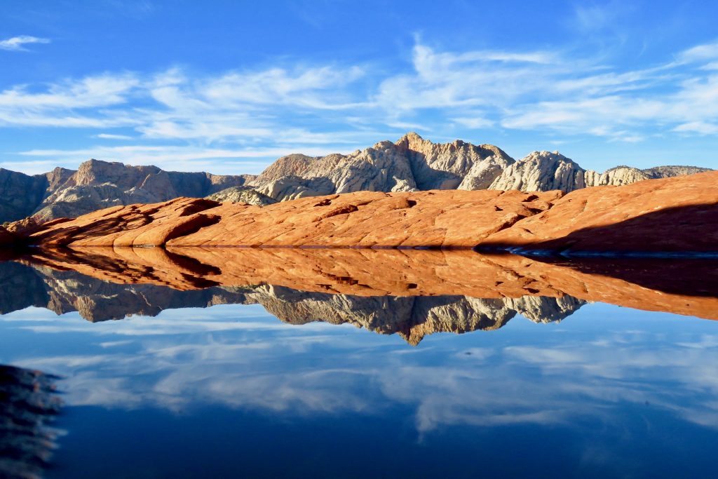 Reflection image Petrified Dunes and White Rocks